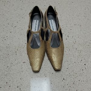 Alfonzo & Franco Golden Beige scale pattern shoes